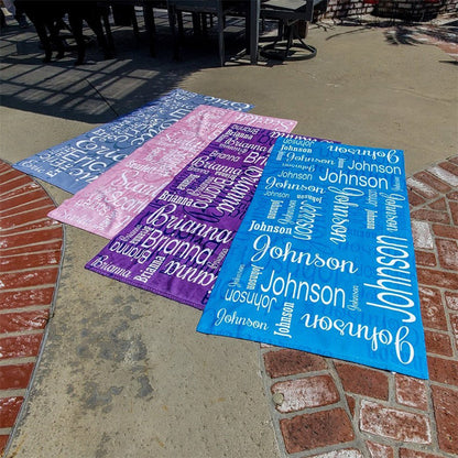 Personalized Beach Towel for Kids Adults Family Vacations Summer Fun
