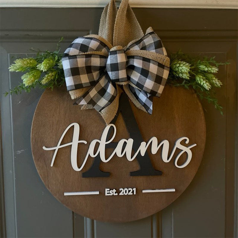 Personalized Door Hanger Front Door Decor