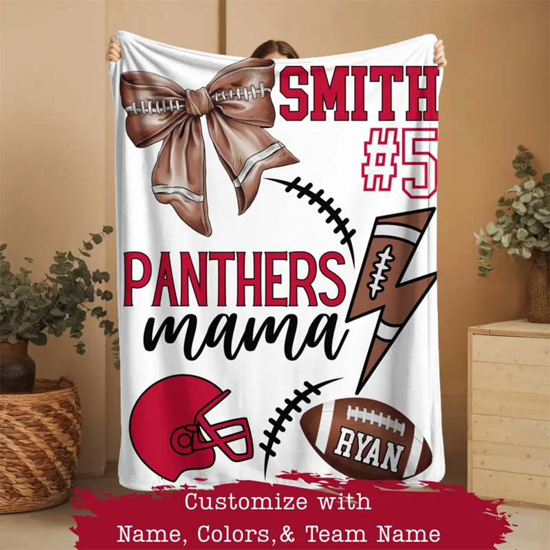 Personalized Sport Blanket: Custom Team Name & Number