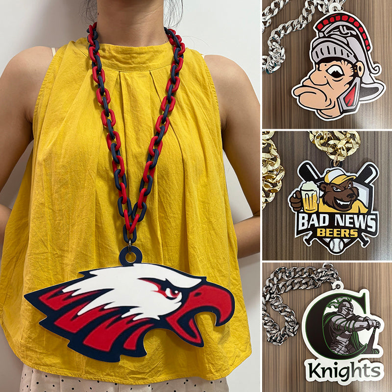 Any Logo Custom Sports Turnover Chain, Oversized Medallion, Team mascot