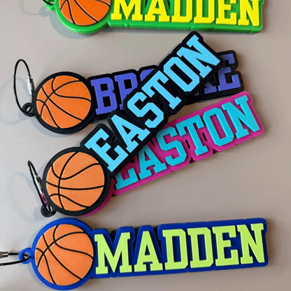 Personalized Soccer Football  Basketball  Name Keychain | Backpack Tags, Bag Tag