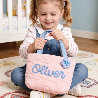 Personalized Quilted Nylon Tote Handbag,Kids Name bag,Custom Children's Gift