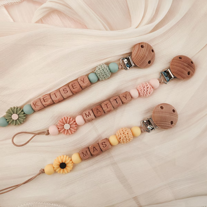 Personalized Pacifier Clip, Custom Dummy Clip, Pacifier Holder, Soother Clip