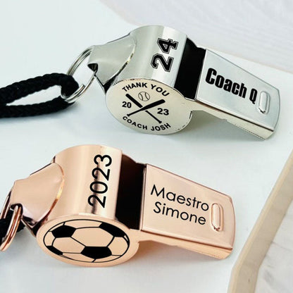 Custom Whistle Necklace Personalized Coach Whistle Engraved Whistle Personalized Teacher Gift