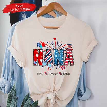 Personalized Grandma Shirt, Patriotic Nana 4th Of July Grandma