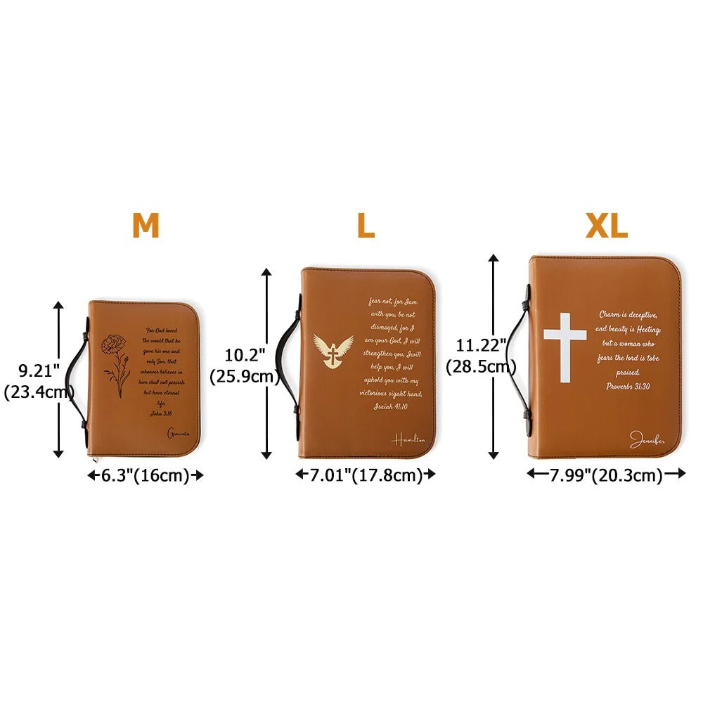 Custom Faux Leather Bible Cover: Engraved Religious Gift