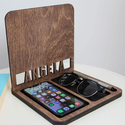 Personalized Book Holder, Custom Book Stand, Personalized Docking Station Men, Gift for Men