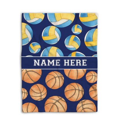 Personalized Sport Blanket, Sports Blanket Custom Name Soft Cozy Sherpa Fleece Throw Blankets