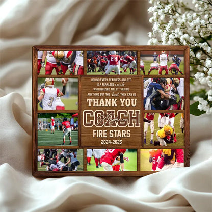 Personalized Football Wooden Plaque, Custom Photo On Wood