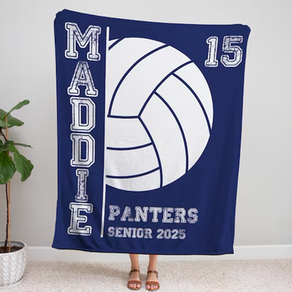 Personalized Volleyball Blankets: Custom Team Senior Night Gift