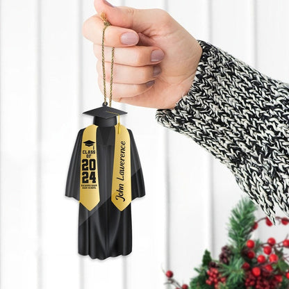 Personalized Graduation Ornament, Color Graduation Gown, School Graduation Ornament Gifts