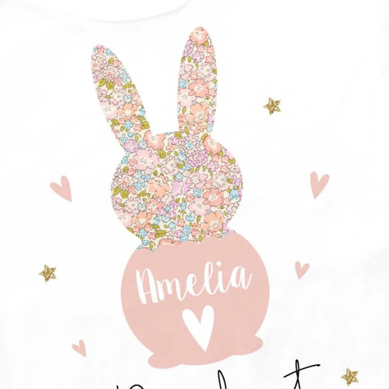 Personalized First Easter Sleepsuit: Bunny Baby Grow