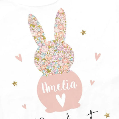 Personalized First Easter Sleepsuit: Bunny Baby Grow
