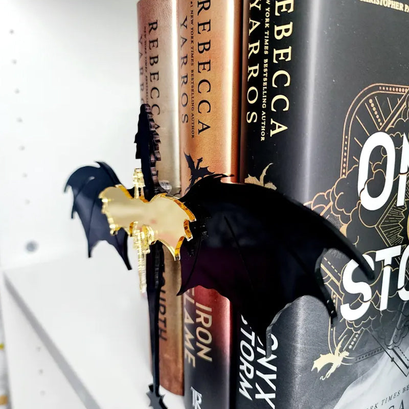 Fourth Wing Book Insert Double Dragon Bookshelf Accessory