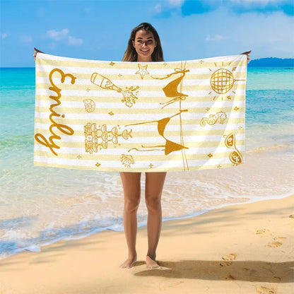 Personalized Bachelorette Towels, Girls Trip 2026, Custom Bride Squad Beach Towel