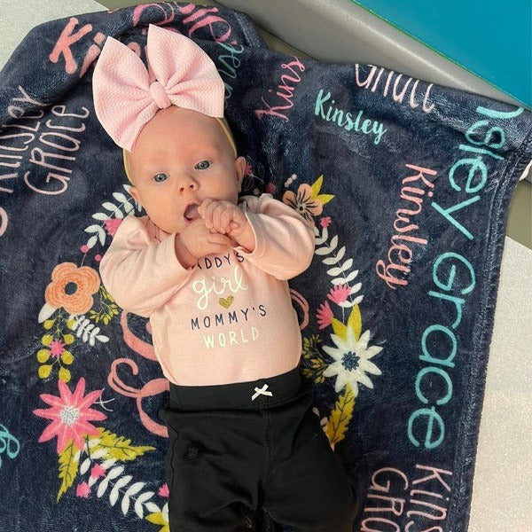 Personalized Baby Blanket, Baby Girl Blanket, Personalized Blanket