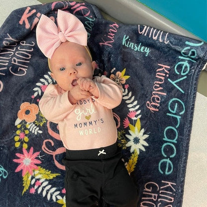 Personalized Baby Blanket, Baby Girl Blanket, Personalized Blanket