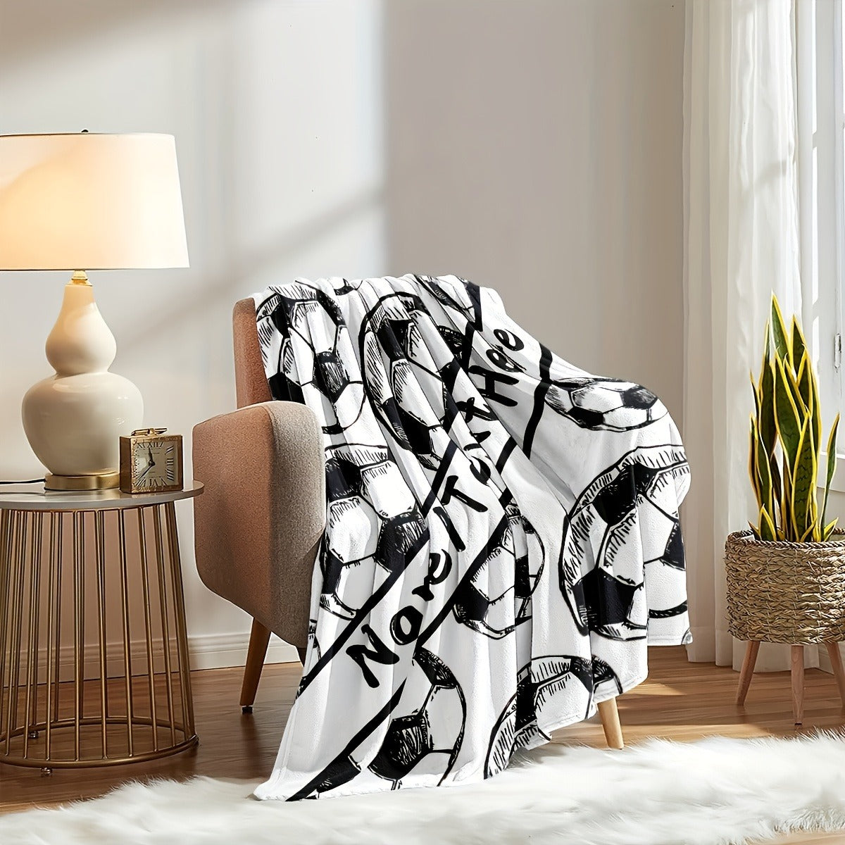 Customizable Football Pattern Throw Blanket