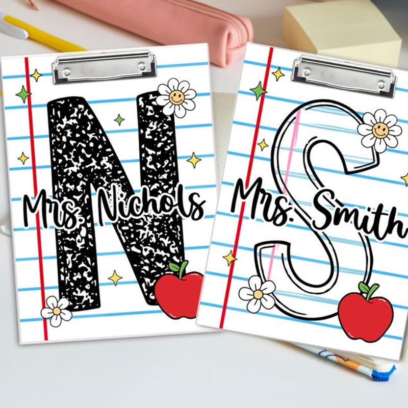 Personalized Teacher Clipboard,Teacher Initial Name Gift
