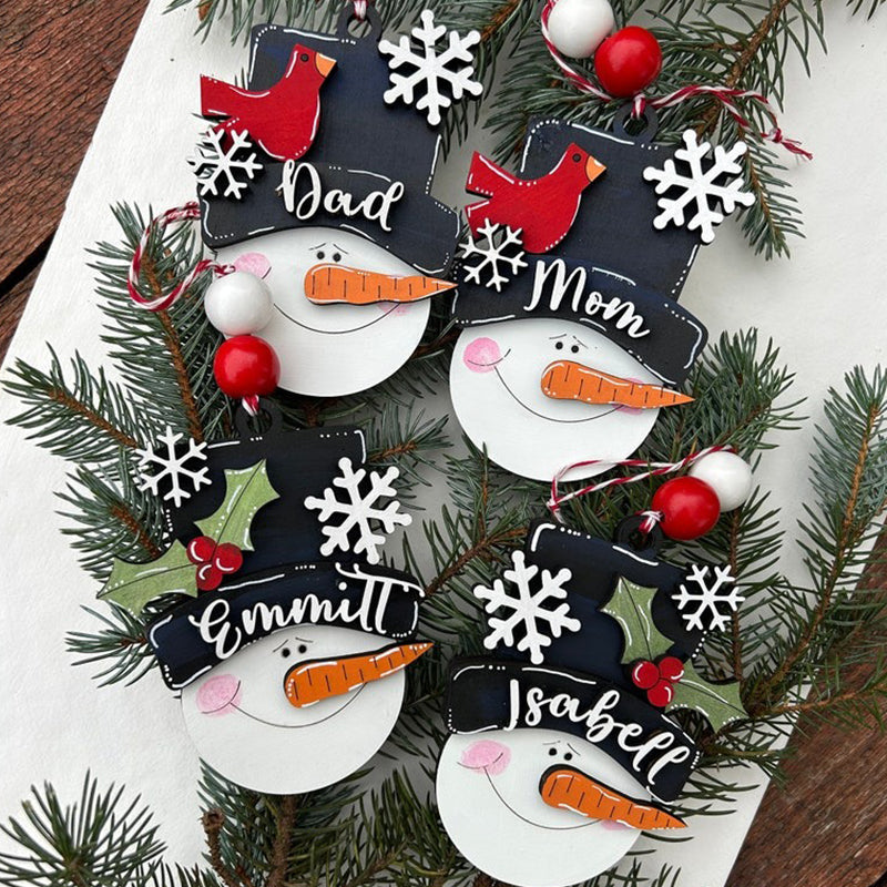 Personalized snowman ornament