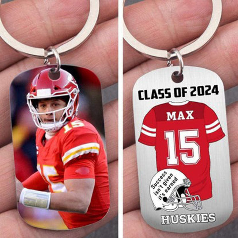 Senior Class of 2025 Keychain, Graduation Keychain, Football Keychain