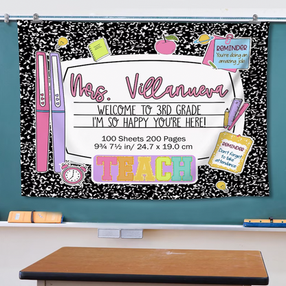 Custom Classroom Decor,  Welcome Teachers Name Classroom Banner, Classroom Tapestry