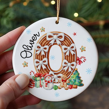 Personalized Gingerbread Alphabet Ornament: