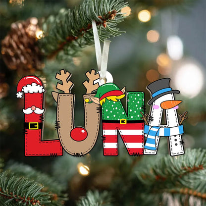 Personalized Acrylic Alphabet Christmas Ornament: Kids Gift
