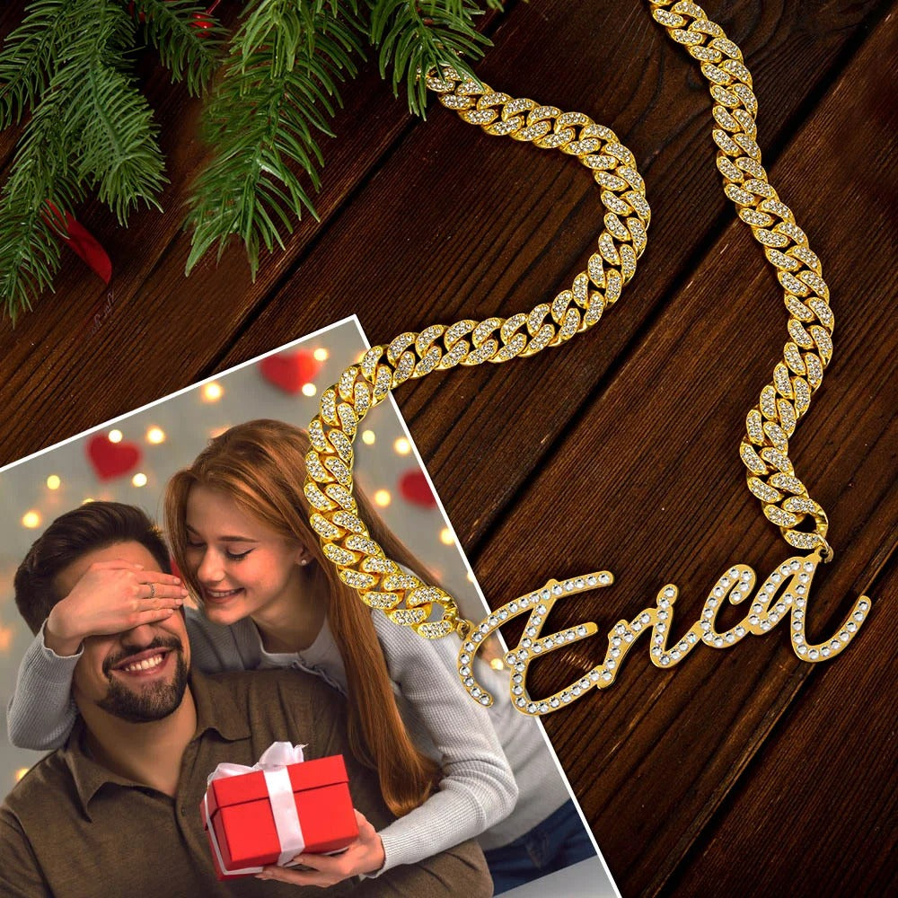 Personalized Iced Out Cuban Necklace with Name