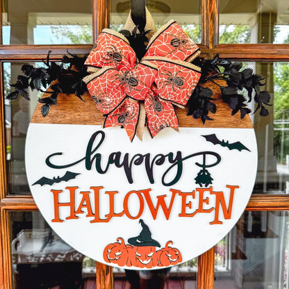 Halloween Door Hanger | Halloween Wreath | Happy Halloween Front Door Decor