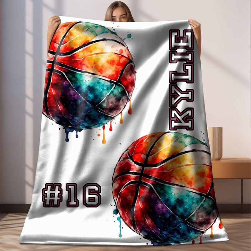 Custom Basketball Blanket Senior Basketball Gift for Boys