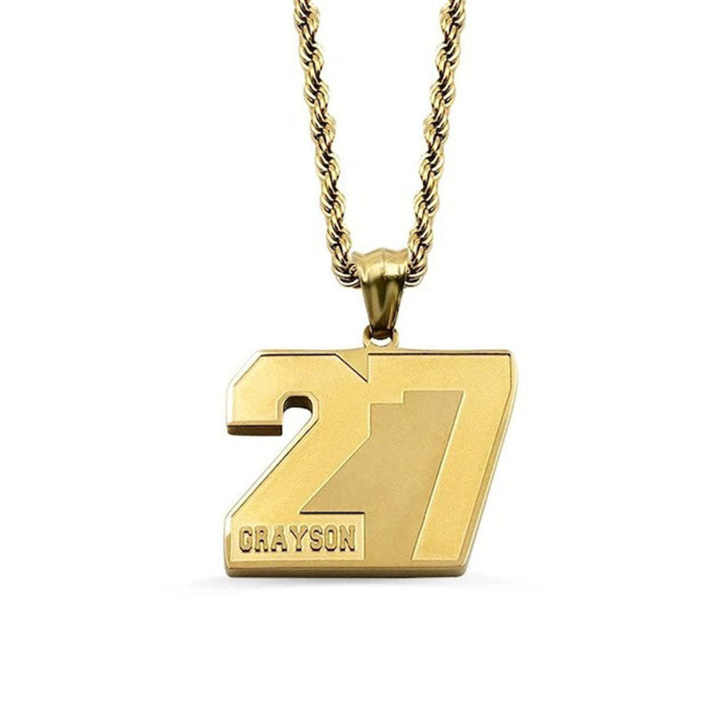 Custom Name Sports Number Necklace | Number Sports Necklace Custom Name