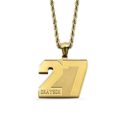 Custom Name Sports Number Necklace | Number Sports Necklace Custom Name