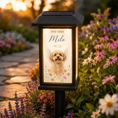 Personalized Pet Memorial Solar Light, Custom Dog Cat Garden Stake,