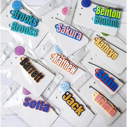 Bottle Name Tag, Personalized Name Keychain, Custom Backpack Tag