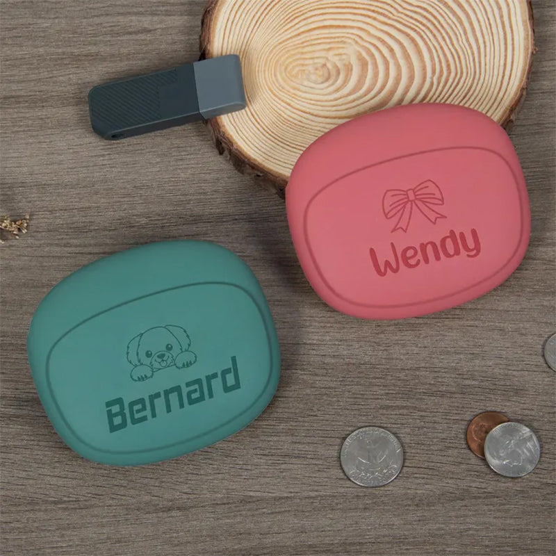 Custom Engraved Silicone Storage Pouch, Personalized Portable Coin Purse Wallet