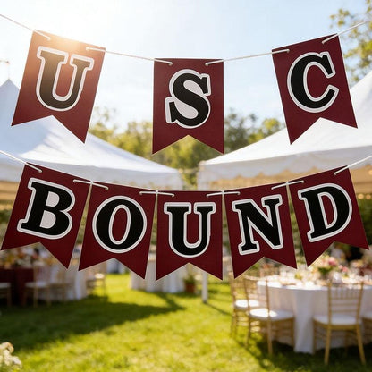 Custom College Bound Banner, Double Layer Letters, Large 6x8" Pennants