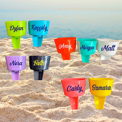 Beach Cup & Phone Holder | drink sand personalized graduation bride gift