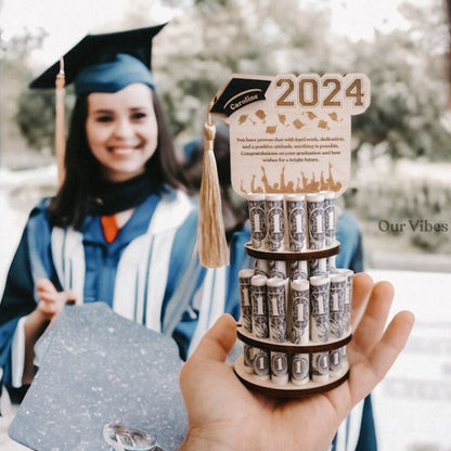 Graduation Money Tree Holder | Handmade gift, Custom Graduation Gift message, Custom name