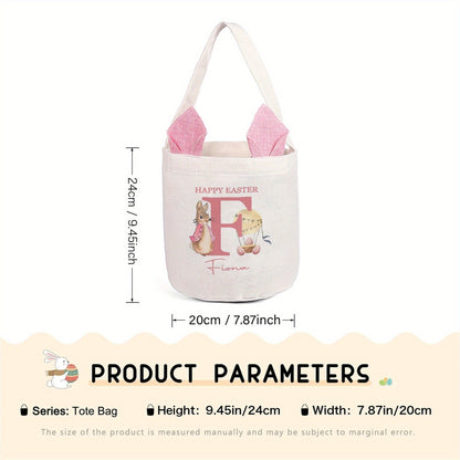 Personalized Easter Bunny Gift Bag with Custom Name Initials