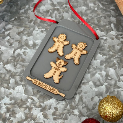 Custom Gingerbread Family Christmas Ornament 2025
