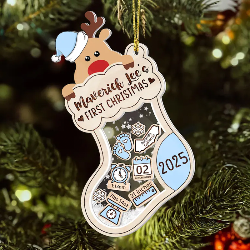 Personalized Baby's First Christmas Shaker Ornament