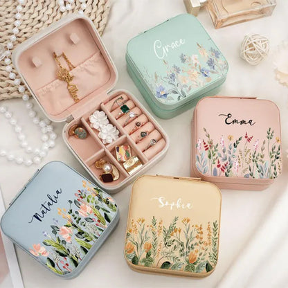 Travel Jewelry Box with Name,Birthday Christmas Gift for Women