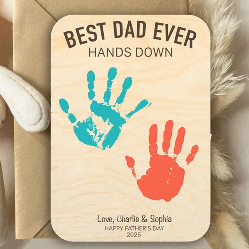Fishing Handprint Sign, DIY Handprint Sign, Personalized Gift from Kids