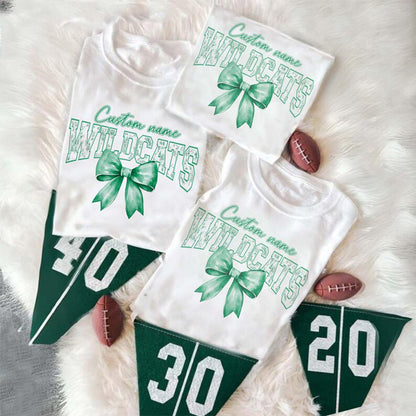Custom Mascot Toile Floral Shirt, Football Bow Coquette Shirt