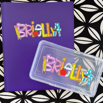 Personalized Pencil Boxes - Pencil Pouch - Pocket Folder with Prongs