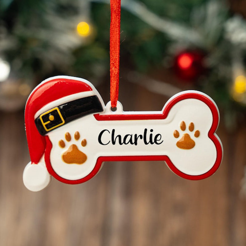 Custom Dog Paw Ornament,Personalized Pet Bone Xmas Decoration