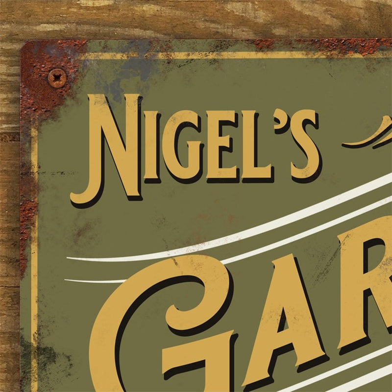 Personalised Garage Sign Metal Wall Door Plaque Accessory