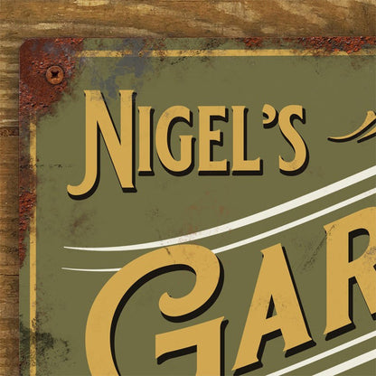 Personalised Garage Sign Metal Wall Door Plaque Accessory