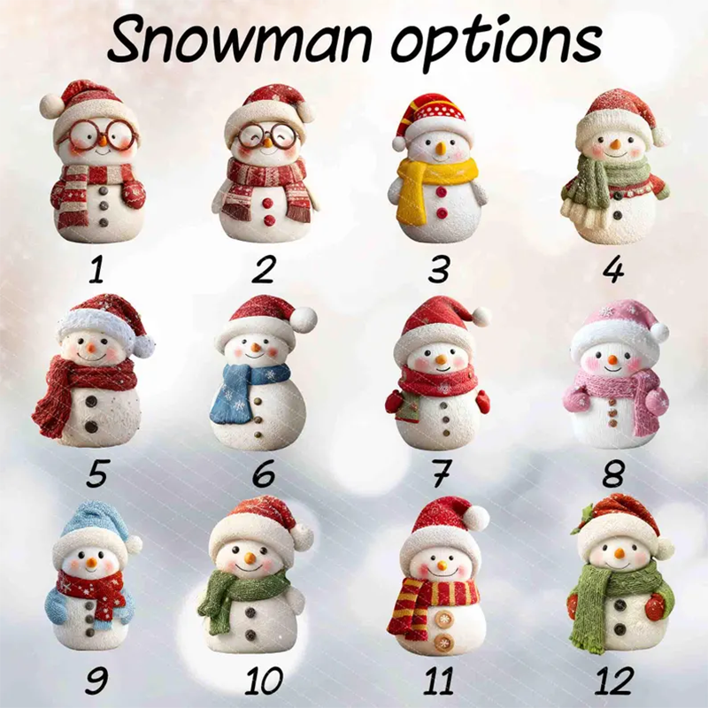 Custom Snowman Family Christmas Night Light